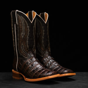 Brown Alligator Belly - Square Toe