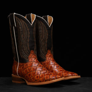 Cognac Fish Scale – Square Toe