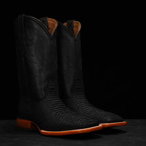 Matte Black Python – Square Toe