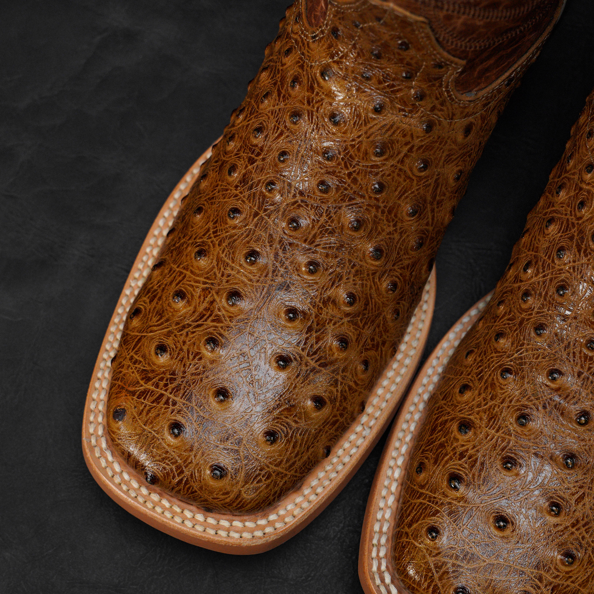 Honey Ostrich – Square Toe - Image 3