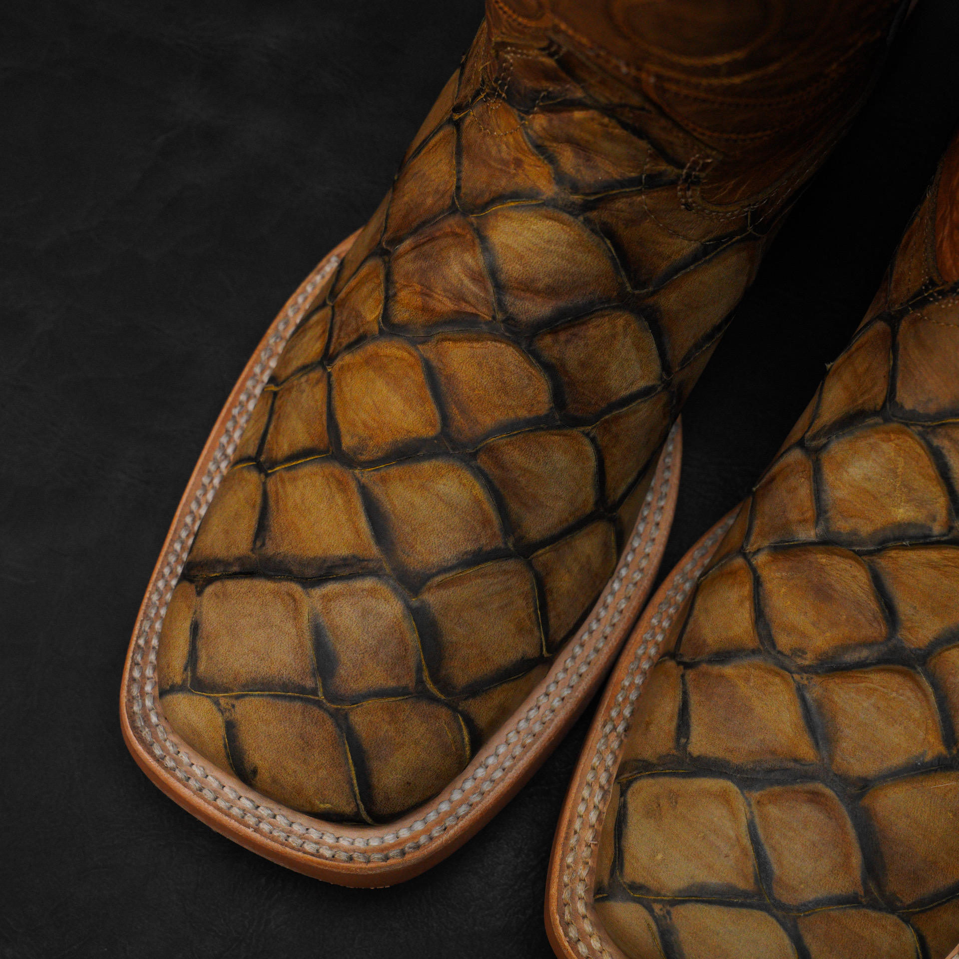 Matte Honey Fish Scale – Square Toe - Image 3