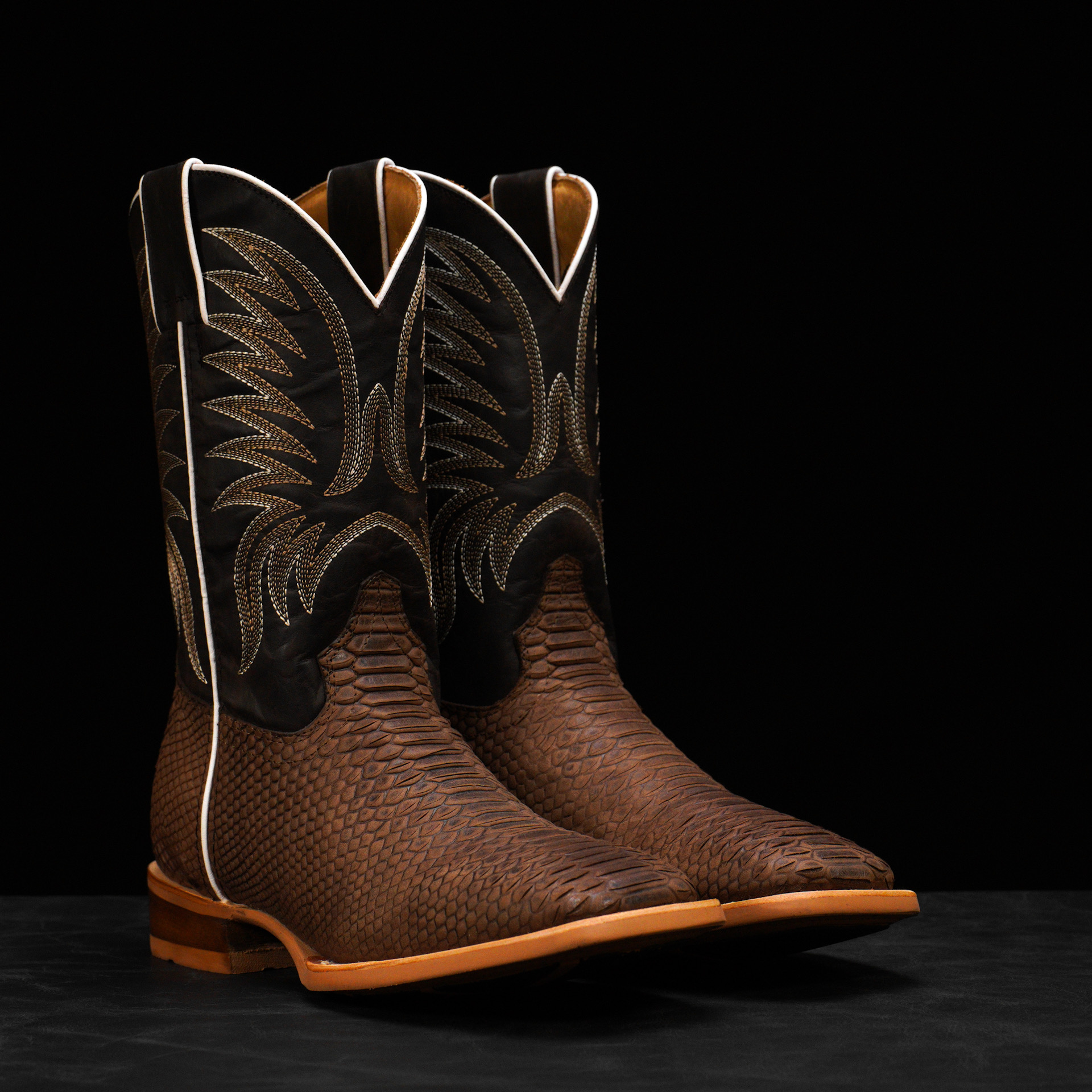 Matte Brown Python – Square Toe