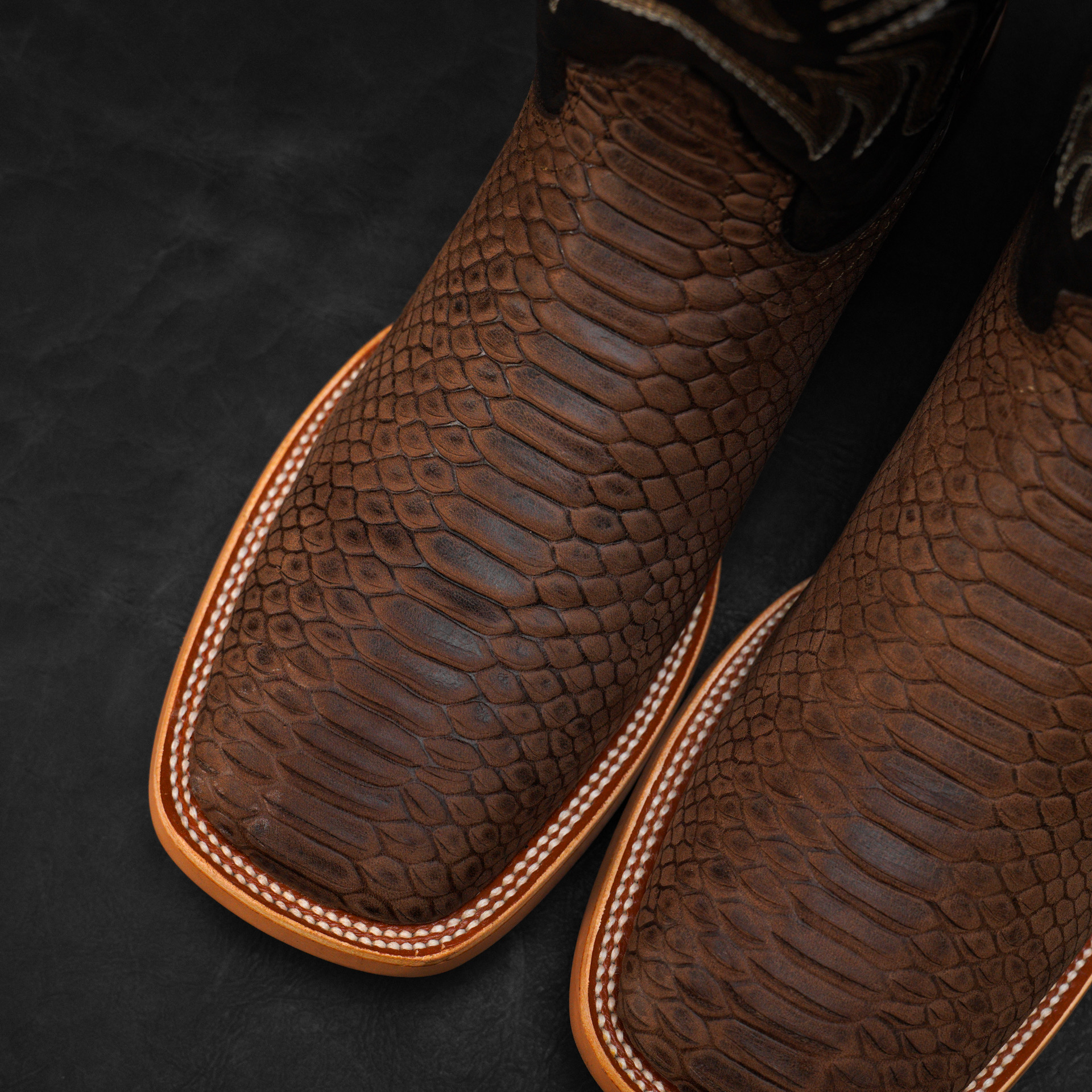 Matte Brown Python – Square Toe - Image 3