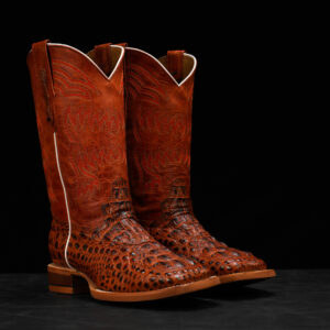 Cognac Caiman Neck - Square Toe