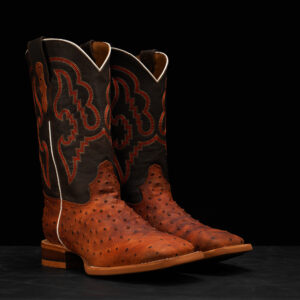 Matte Cognac Ostrich – Square Toe