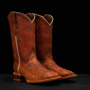 Matte Cognac Ostrich – Square Toe