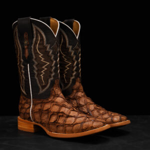 AUTHENTIC Matte Brown Pirarucu – Square Toe