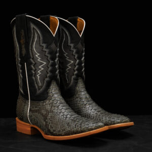 AUTHENTIC Gray Python – Square Toe