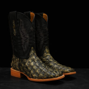 AUTHENTIC Olive Green Pirarucu – Square Toe