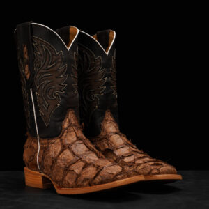 AUTHENTIC Matte Brown Pirarucu – Square Toe