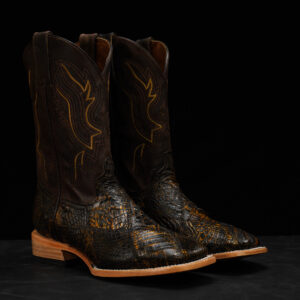 AUTHENTIC Patch Work Rustic Sand Caiman – Square Toe