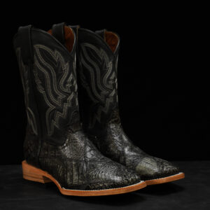 AUTHENTIC Patch Work Gray Caiman – Square Toe