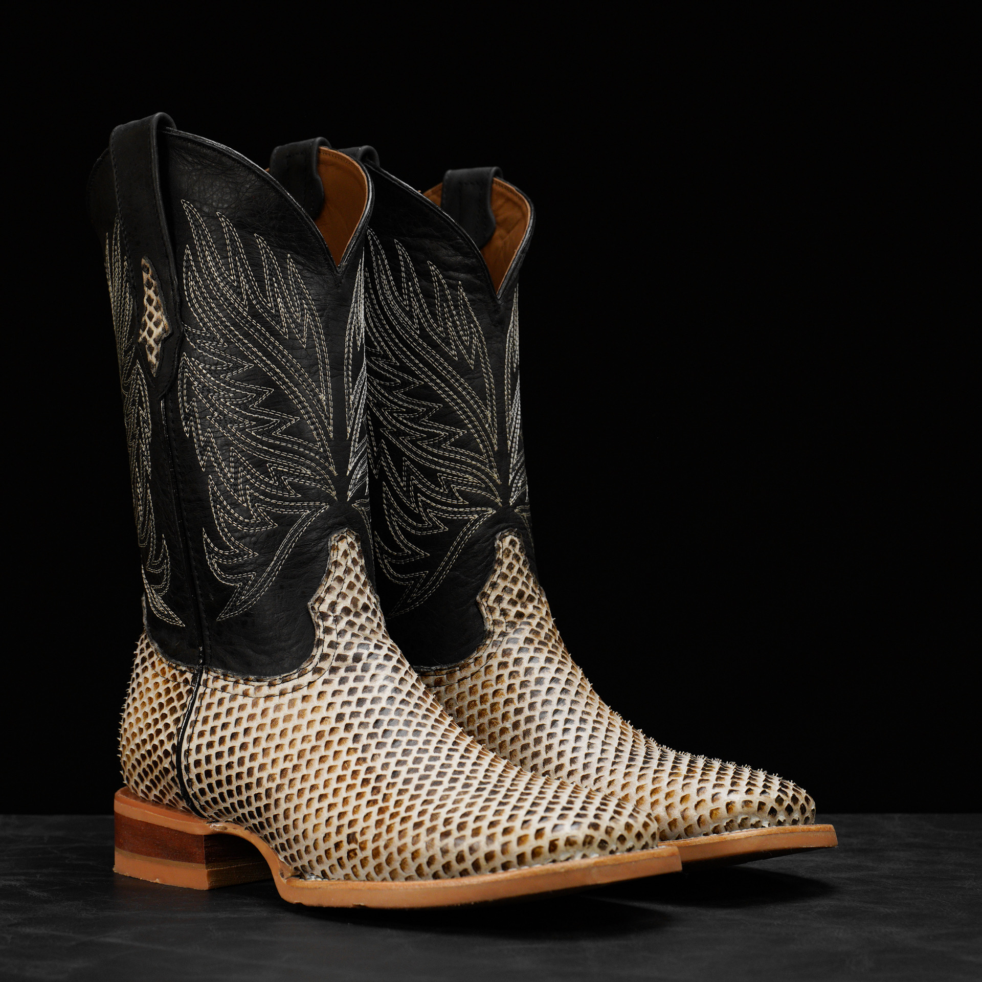 Bone Python Belly – Square Toe