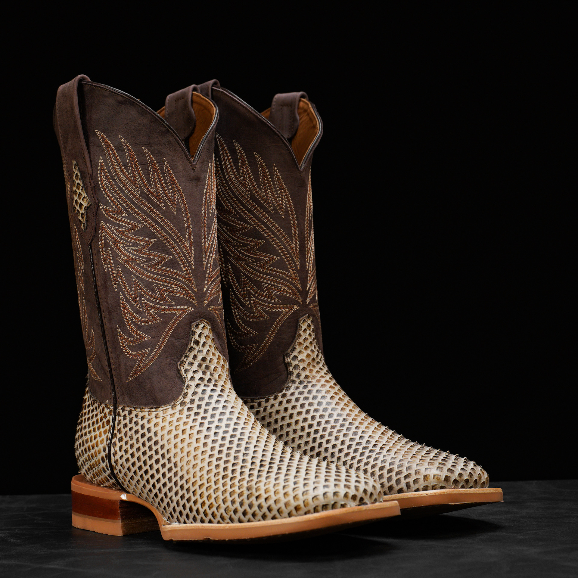 Bone Python Belly – Square Toe