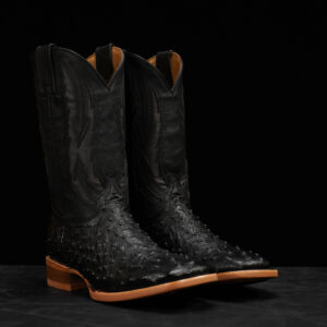Black Ostrich – Square Toe