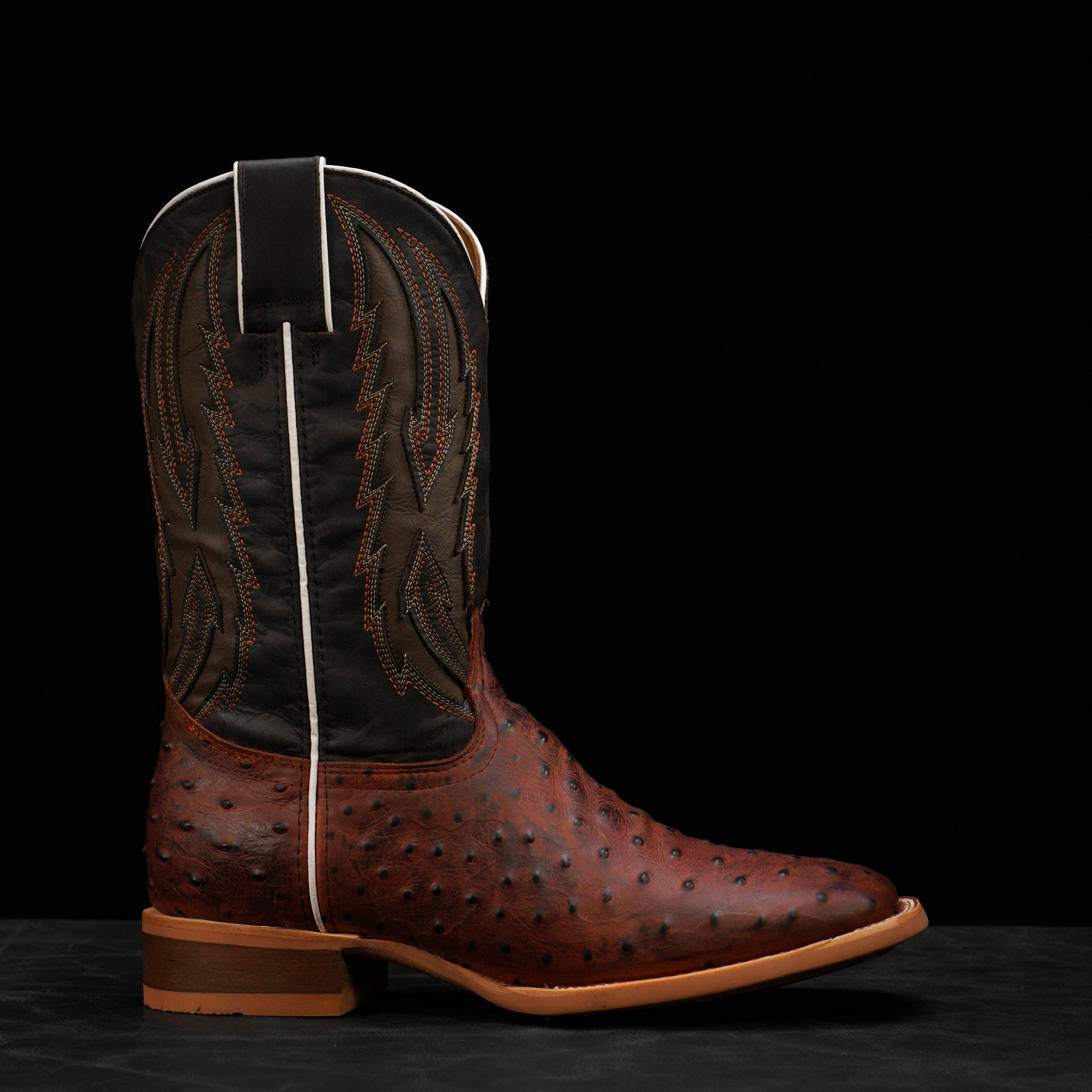 Matte Cognac Ostrich – Square Toe - Image 2