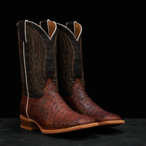 Matte Cognac Ostrich – Square Toe