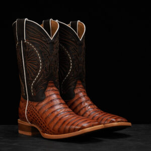 Cognac Caiman Belly - Square Toe