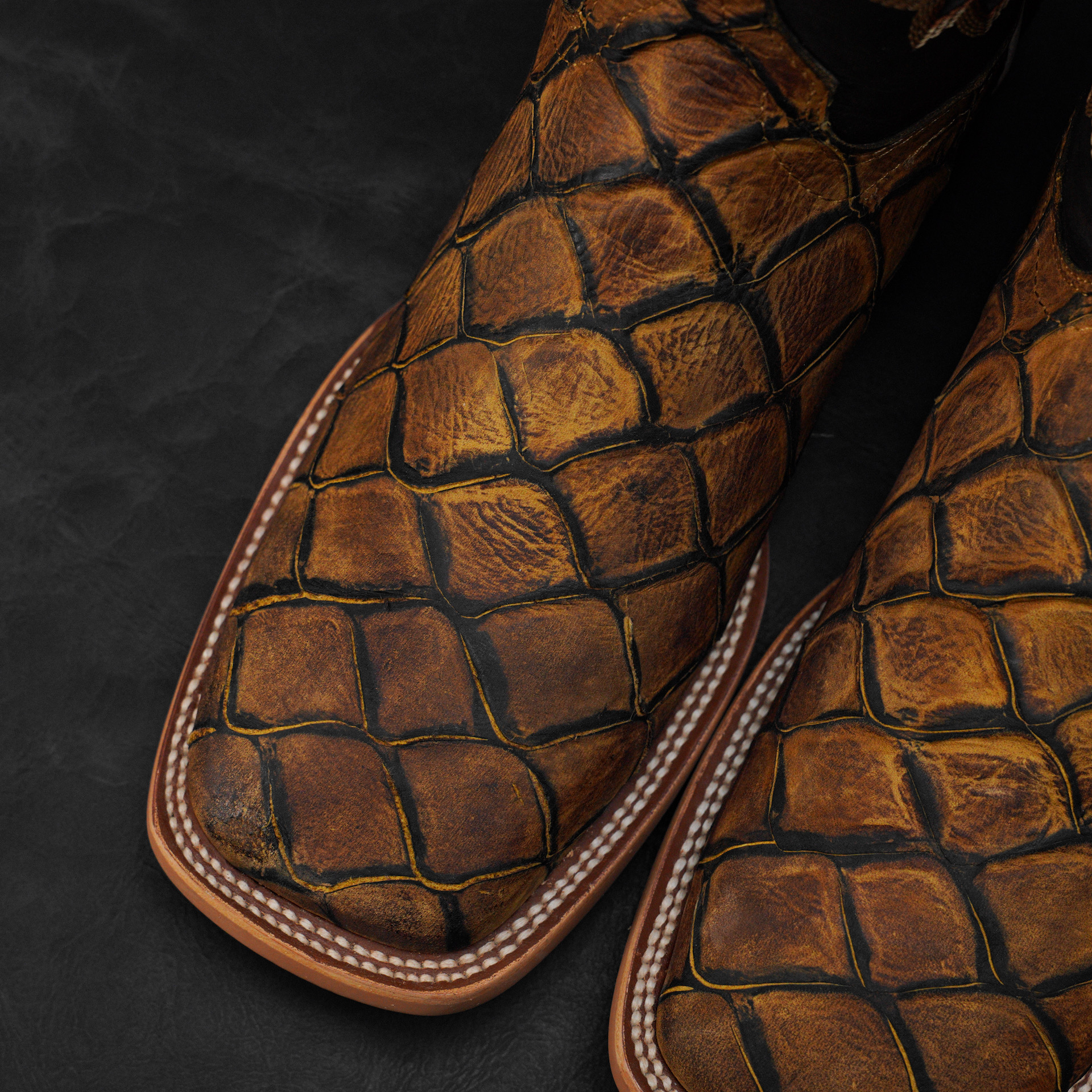 Matte Honey Fish Scale – Square Toe - Image 3