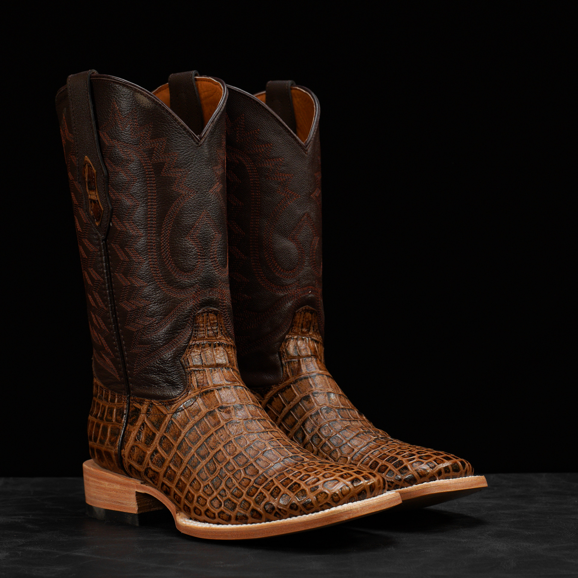 Honey Alligator Belly - Square Toe