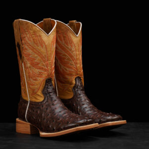 Brown Ostrich - Square Toe