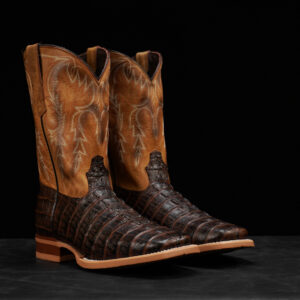 Brown Caiman Tail – Square Toe