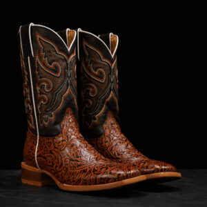 Cognac Hand Tooled – Square Toe