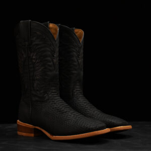 Matte Black Python – Square Toe