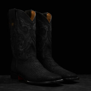 Matte Black Python - Square Toe