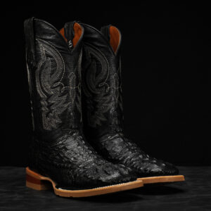 Black Caiman Neck - Square Toe
