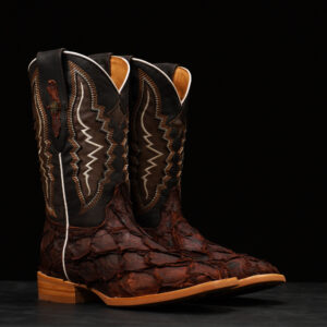 AUTHENTIC Brown Pirarucu – Square Toe