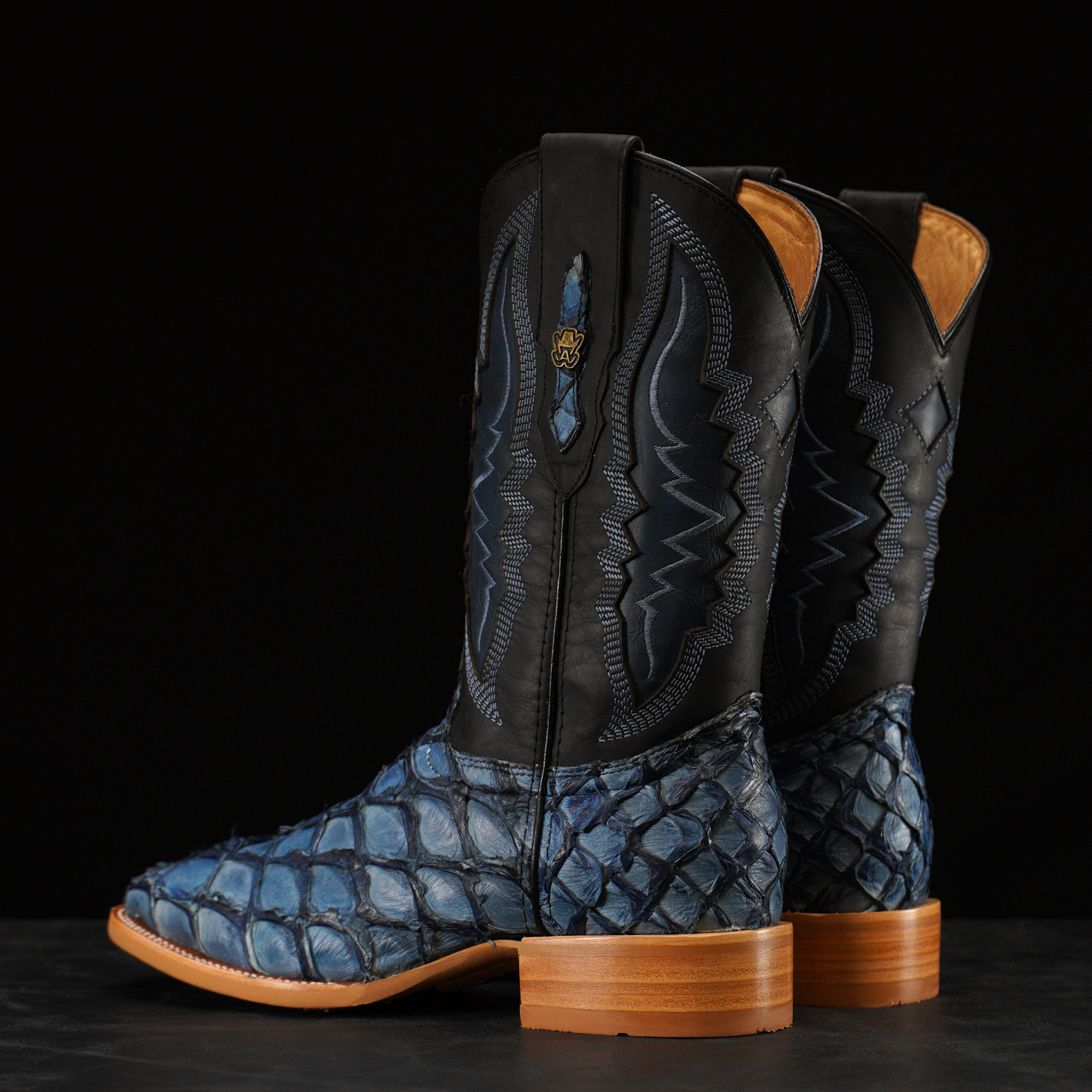 AUTHENTIC Baby Blue Pirarucu – Square Toe - Image 3