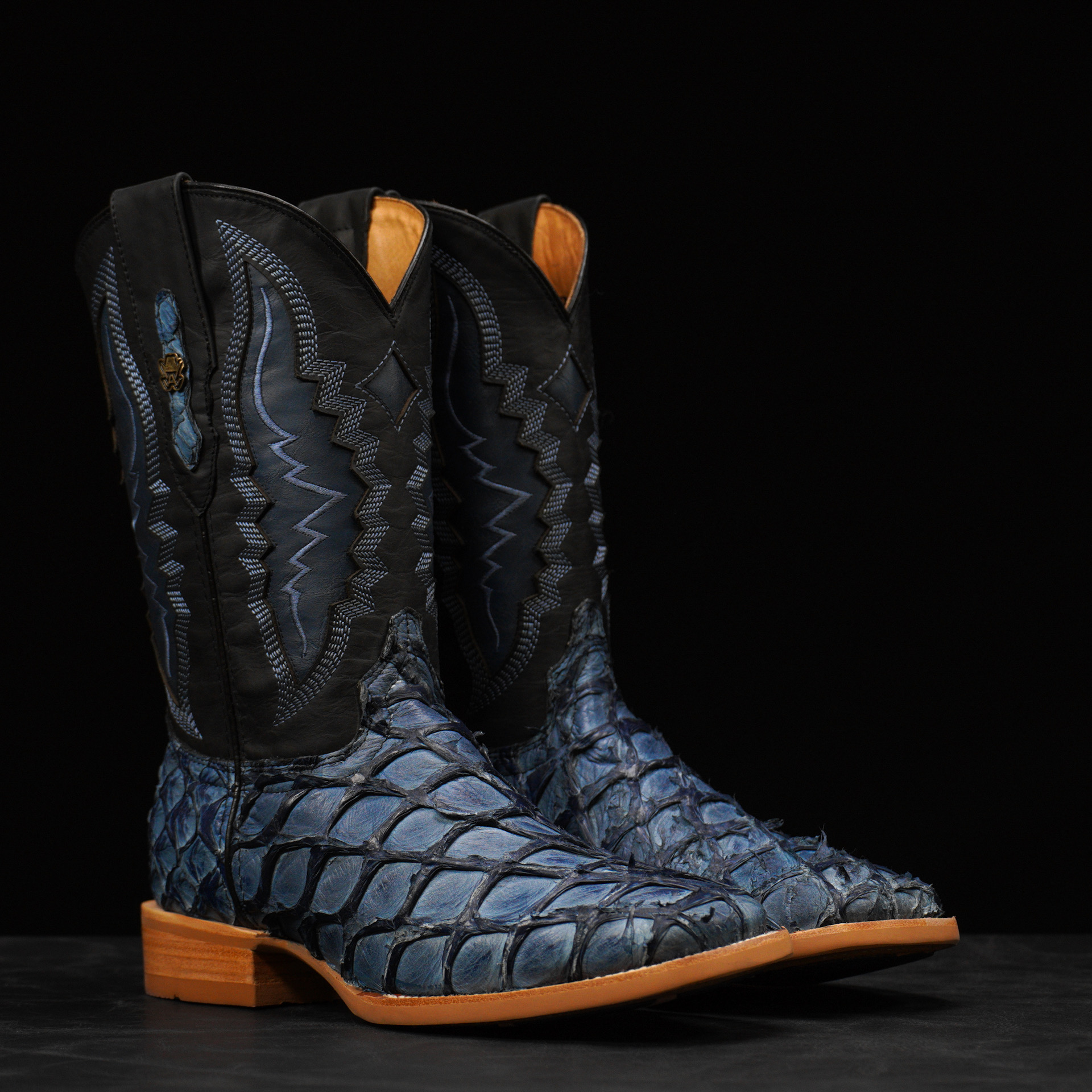 AUTHENTIC Baby Blue Pirarucu – Square Toe