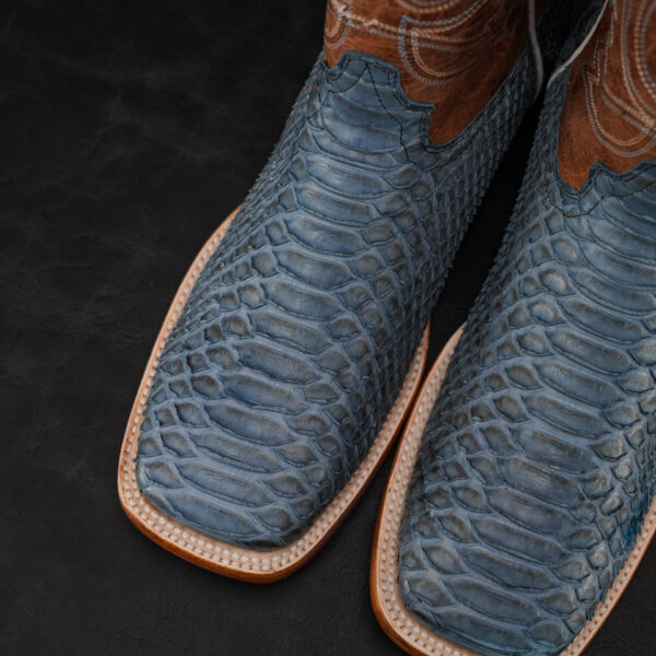AUTHENTIC Baby Blue Python – Square Toe - Alfa Western WearAlfa Western ...