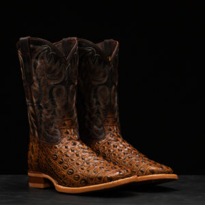Honey Caiman Horn Back - Square Toe