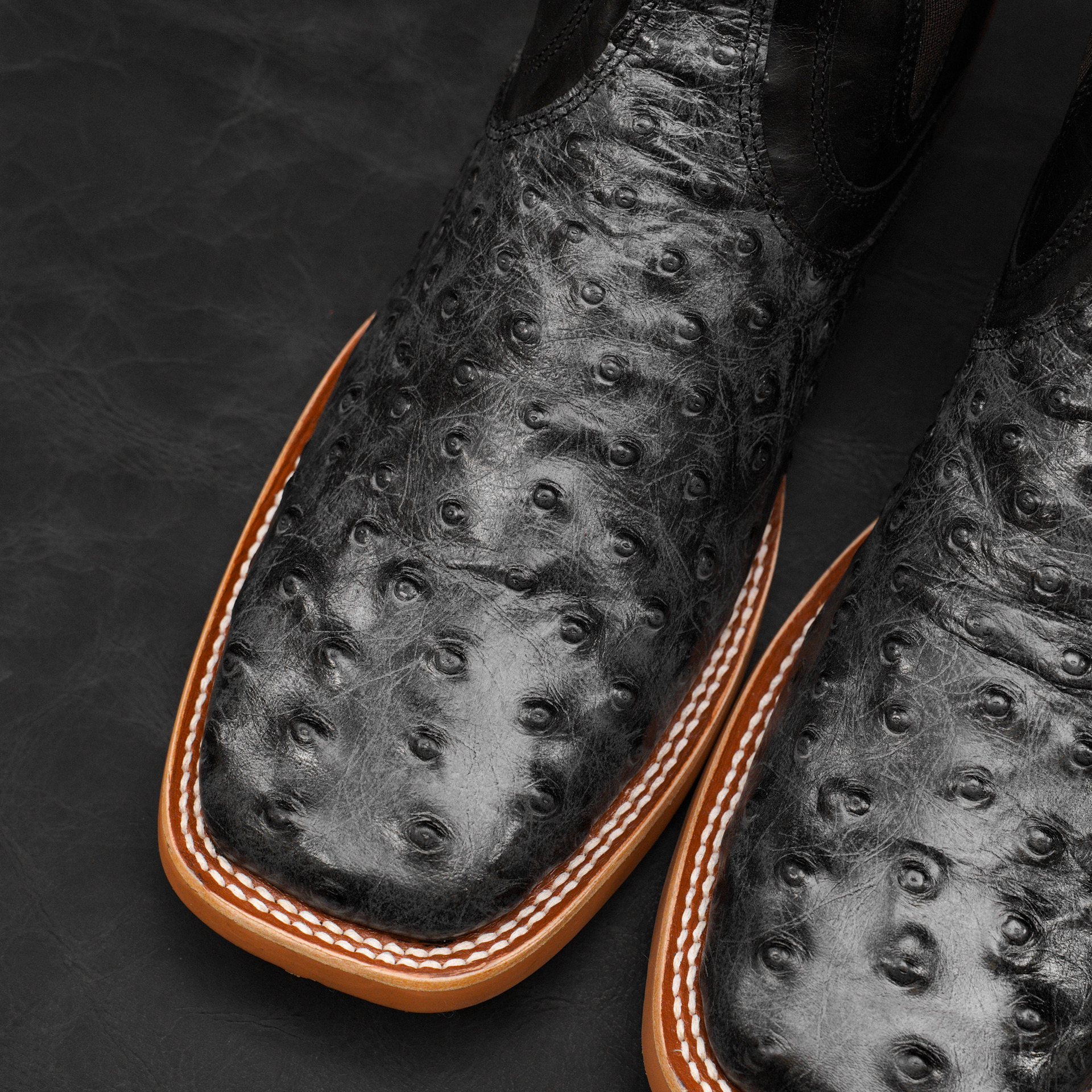 Gray Ostrich Chelsea Boot – Square Toe - Image 4