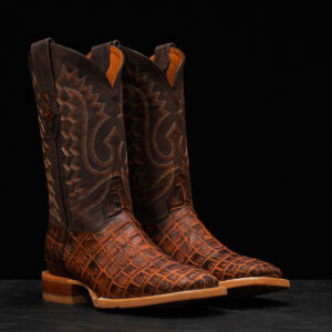 Matte Cognac Alligator Belly – Square Toe