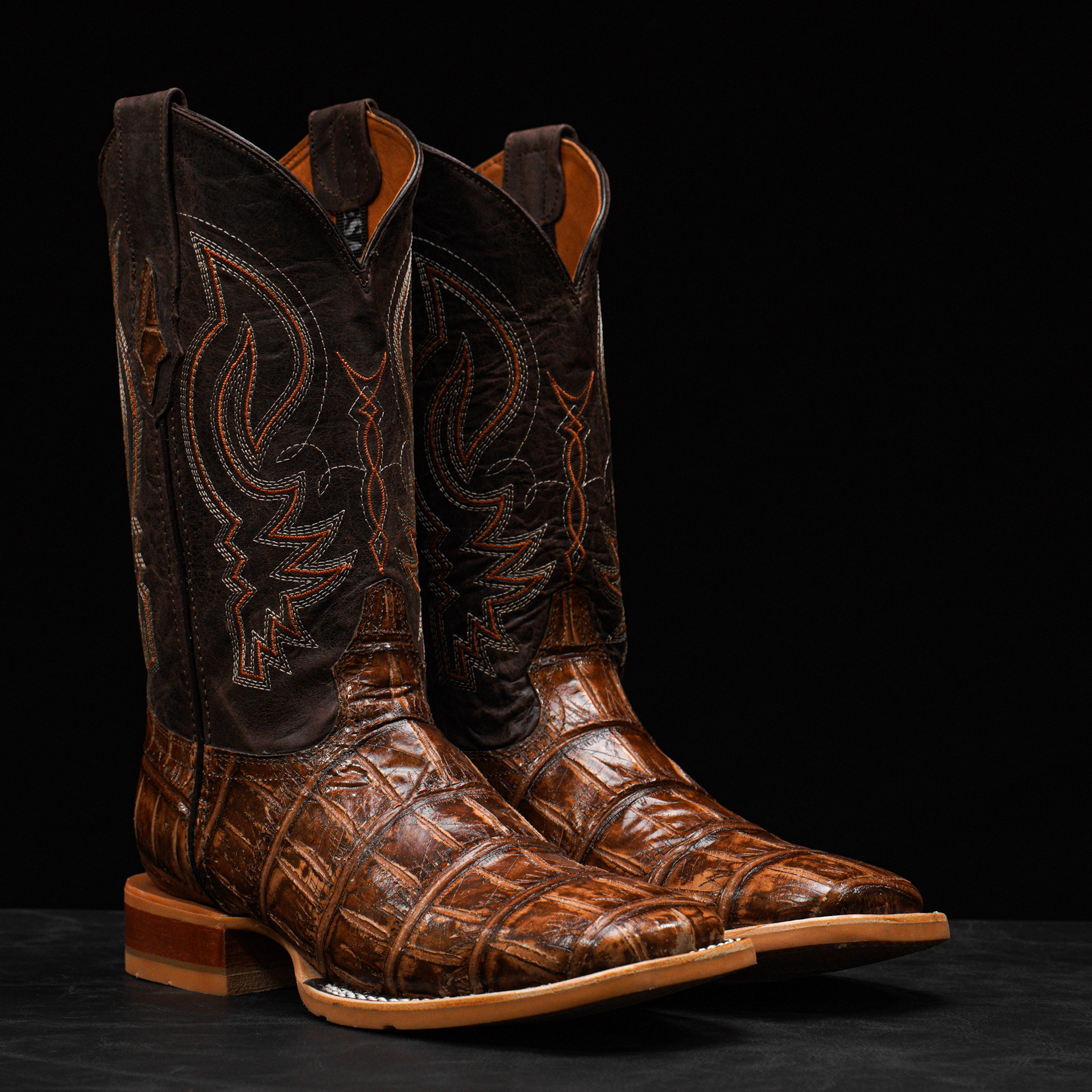 Sand Giant Alligator Belly – Square Toe