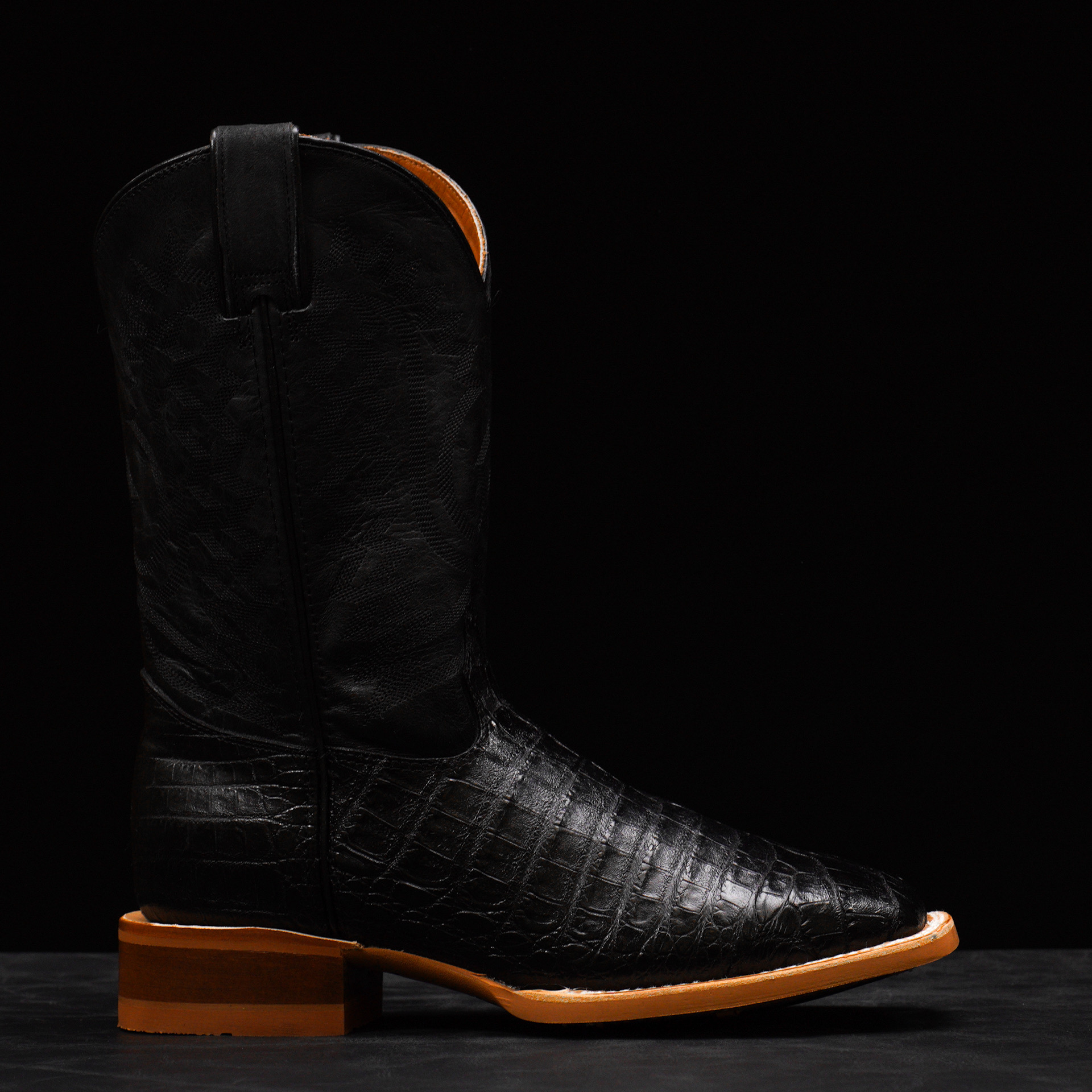 Black Caiman Belly - Square Toe - Image 2