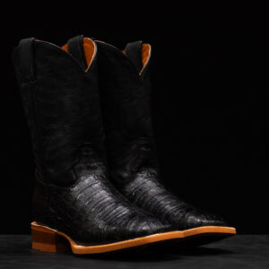 Black Caiman Belly - Square Toe
