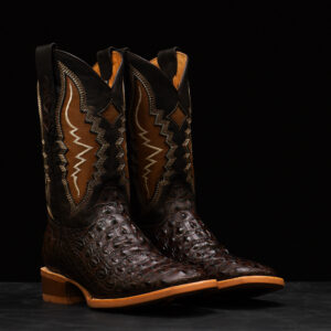 Brown Caiman Horn Back - Square Toe