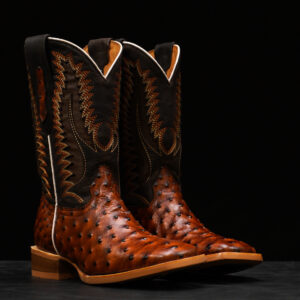 Cognac Ostrich - Square Toe