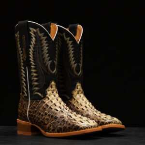 Bone Caiman Neck - Square Toe