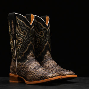 Rustic Bone Caiman Neck - Square Toe