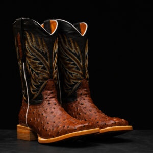 Cognac Ostrich – Square Toe