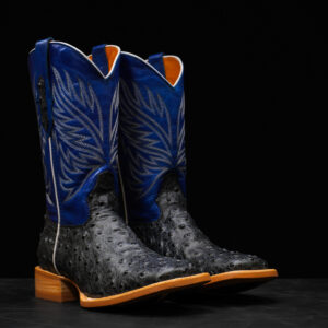 Gray Ostrich – Square Toe