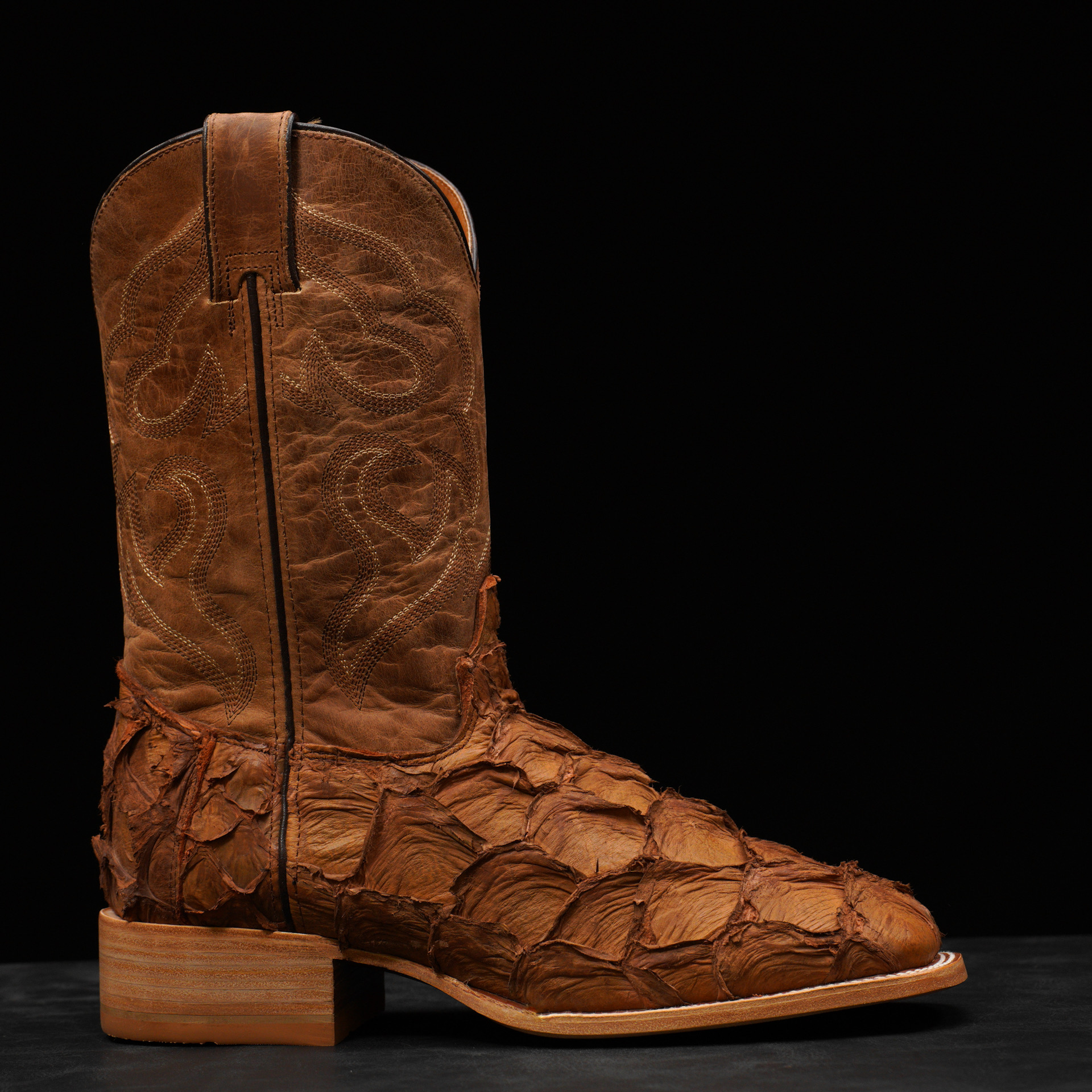 AUTHENTIC Matte Brown Pirarucu – Square Toe - Image 2