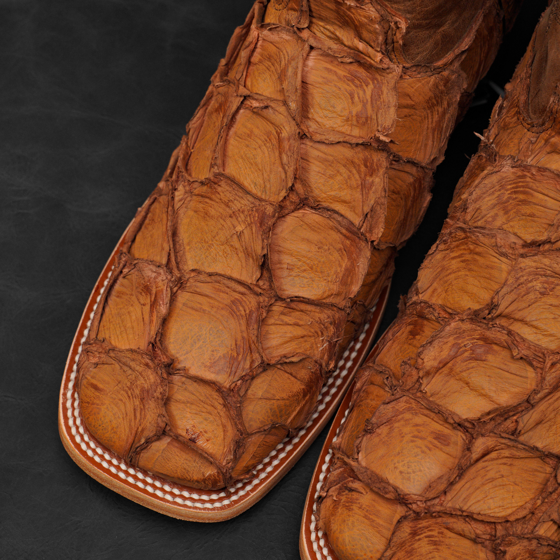 AUTHENTIC Matte Brown Pirarucu – Square Toe - Image 3