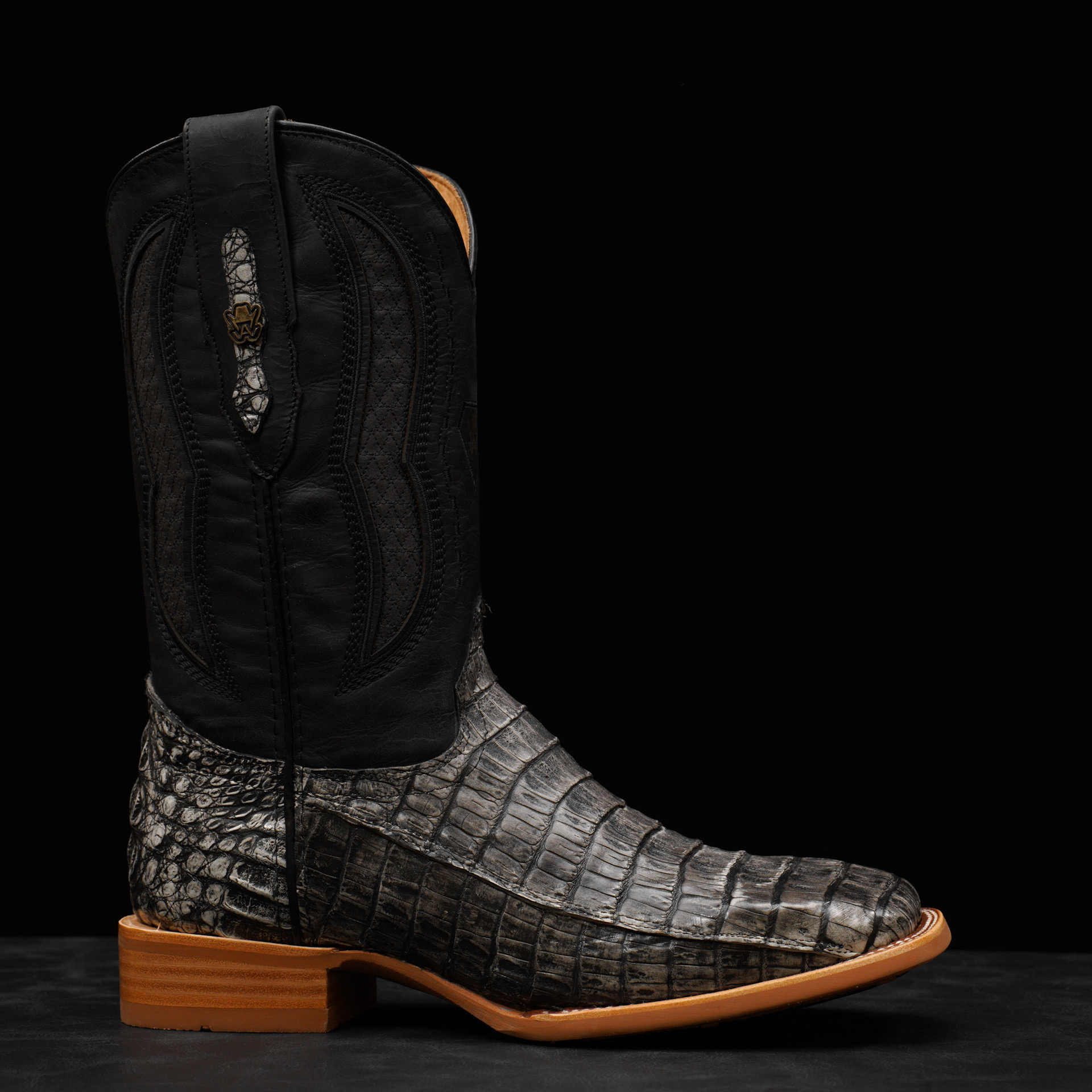 AUTHENTIC Gray Caiman Belly – Square Toe - Image 2