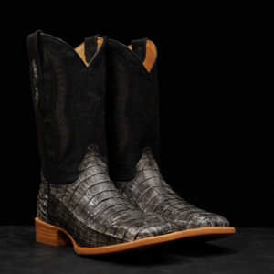 AUTHENTIC Gray Caiman Belly – Square Toe